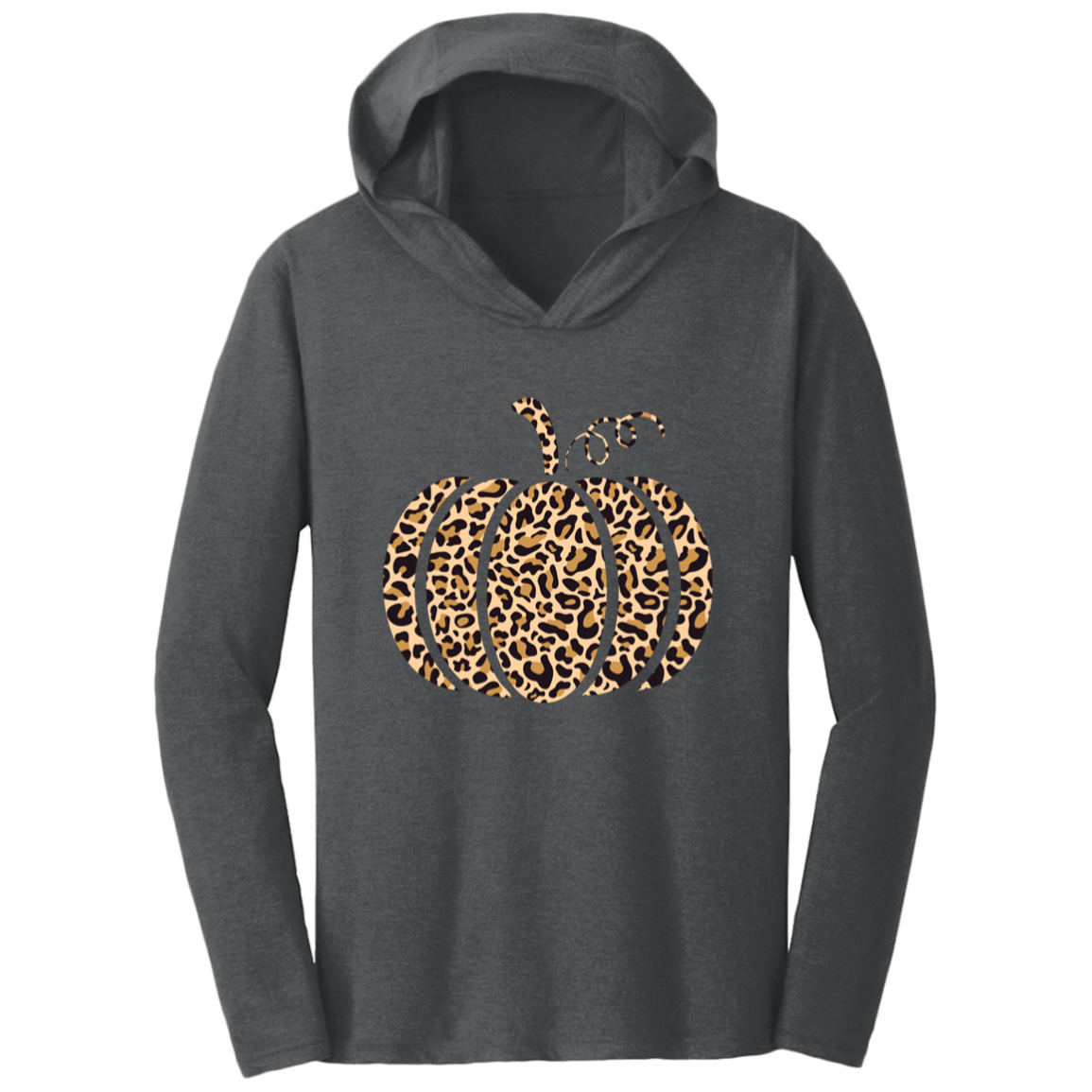 Leopard-Print Pumpkin Cute Fall Triblend T-Shirt Hoodie