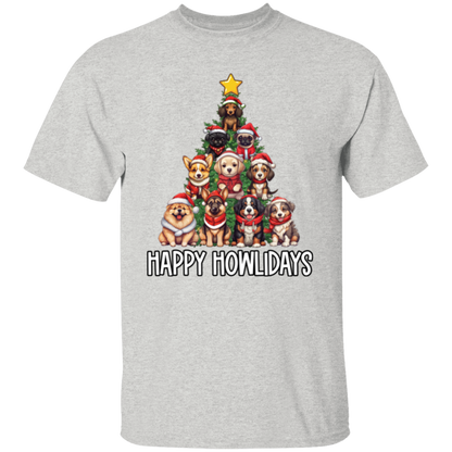 Happy Howlidays Dog Christmas Tree T-Shirt