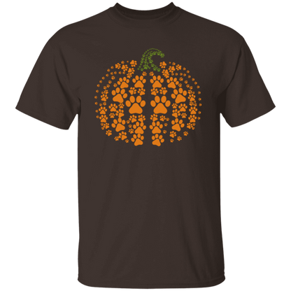 Dog Pawprint Pumpkin Fall T-Shirt