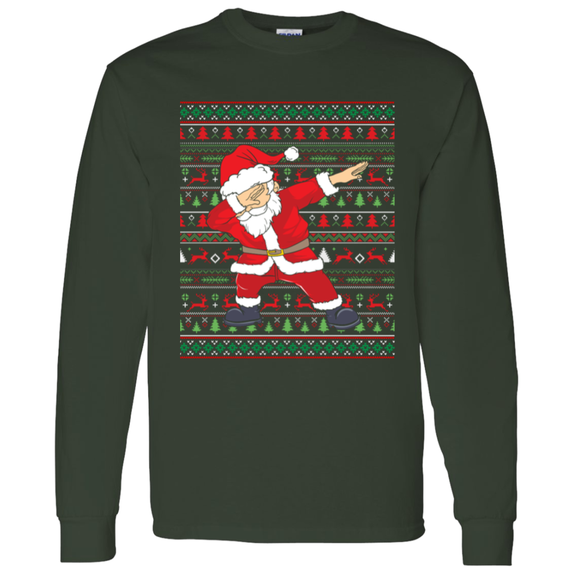 Dabbing Santa Ugly Christmas Sweater LS T-Shirt