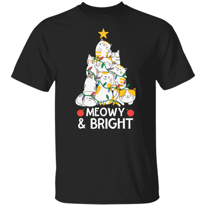 Meowy & Bright Cat Christmas Tree T-Shirt