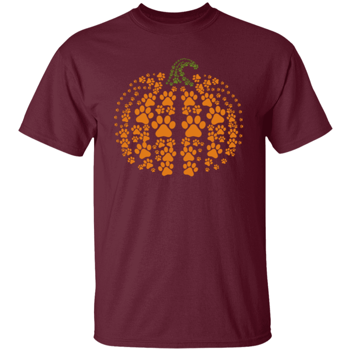 Dog Pawprint Pumpkin Fall T-Shirt