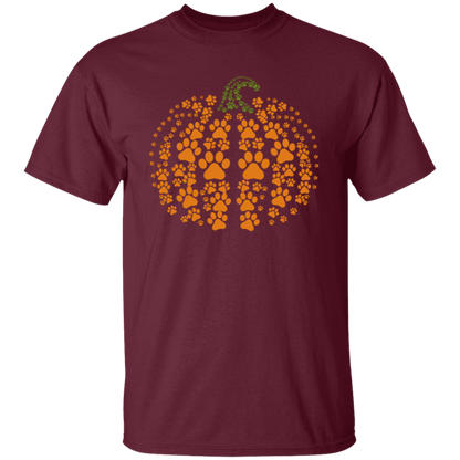 Dog Pawprint Pumpkin Fall T-Shirt