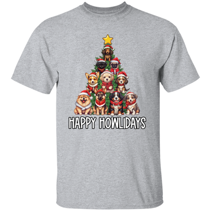 Happy Howlidays Dog Christmas Tree T-Shirt