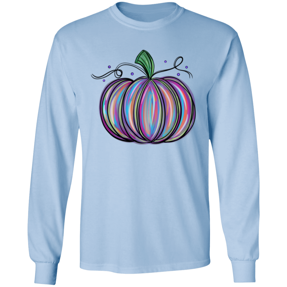 Pretty Purple Pumpkin Fall LS T-Shirt