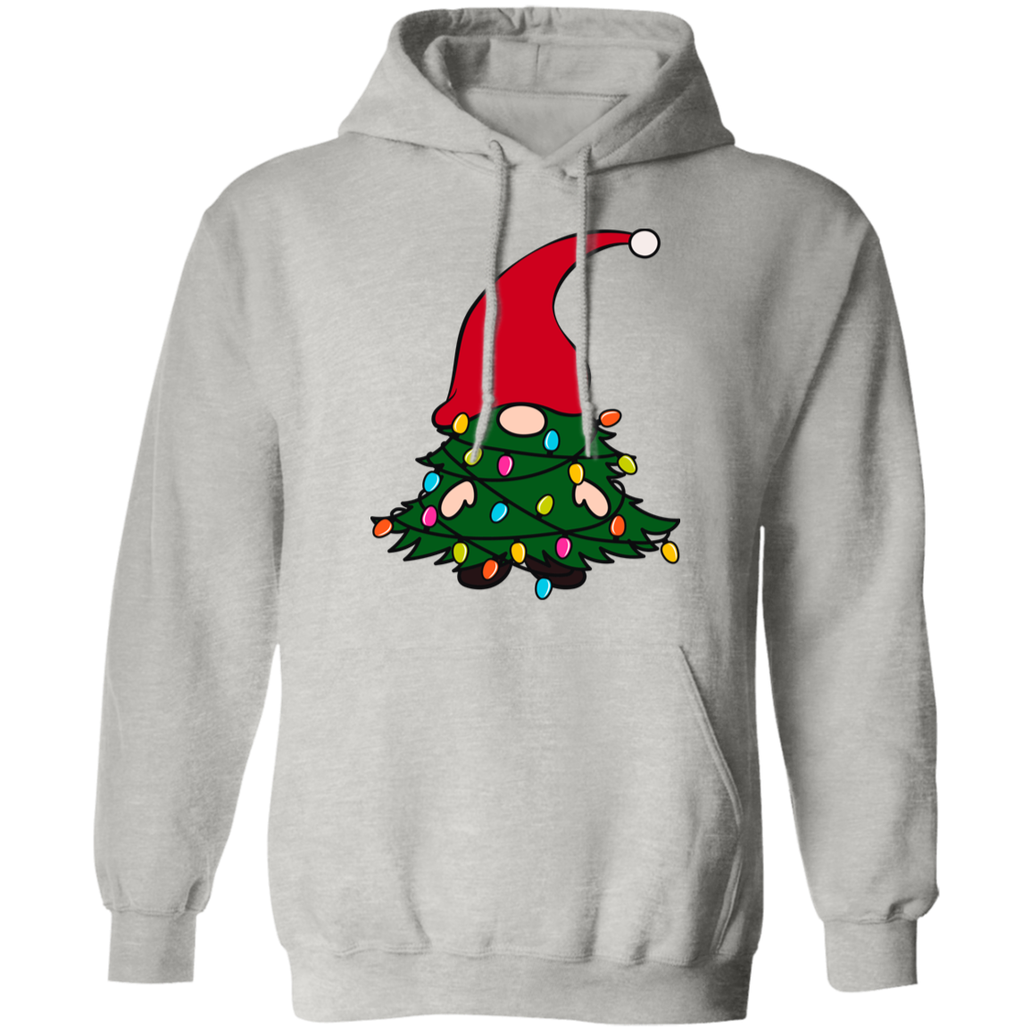 Christmas Tree Gnome Funny Holiday Pullover Hoodie