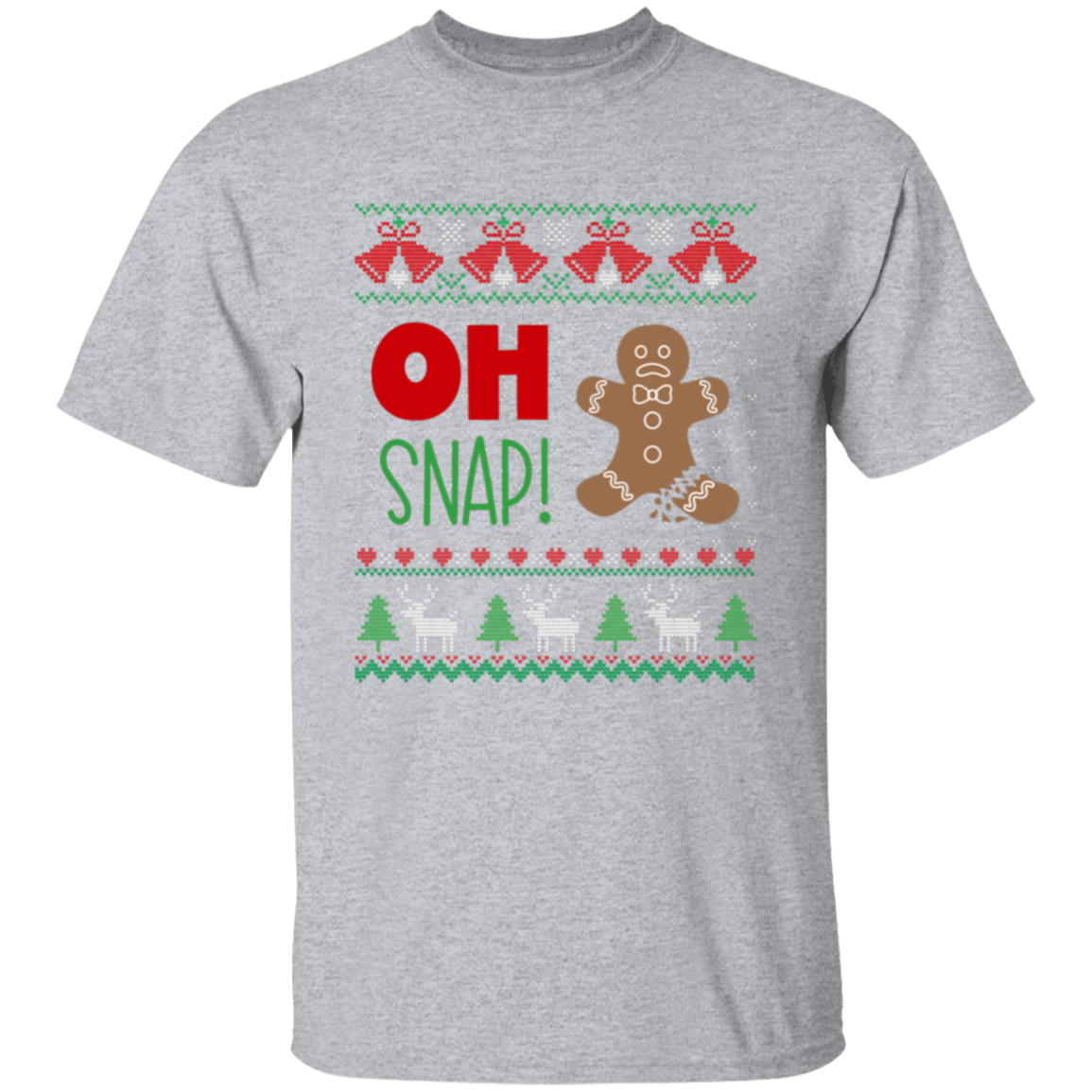 Oh Snap! Gingerbread Man Ugly Christmas Sweater T-Shirt