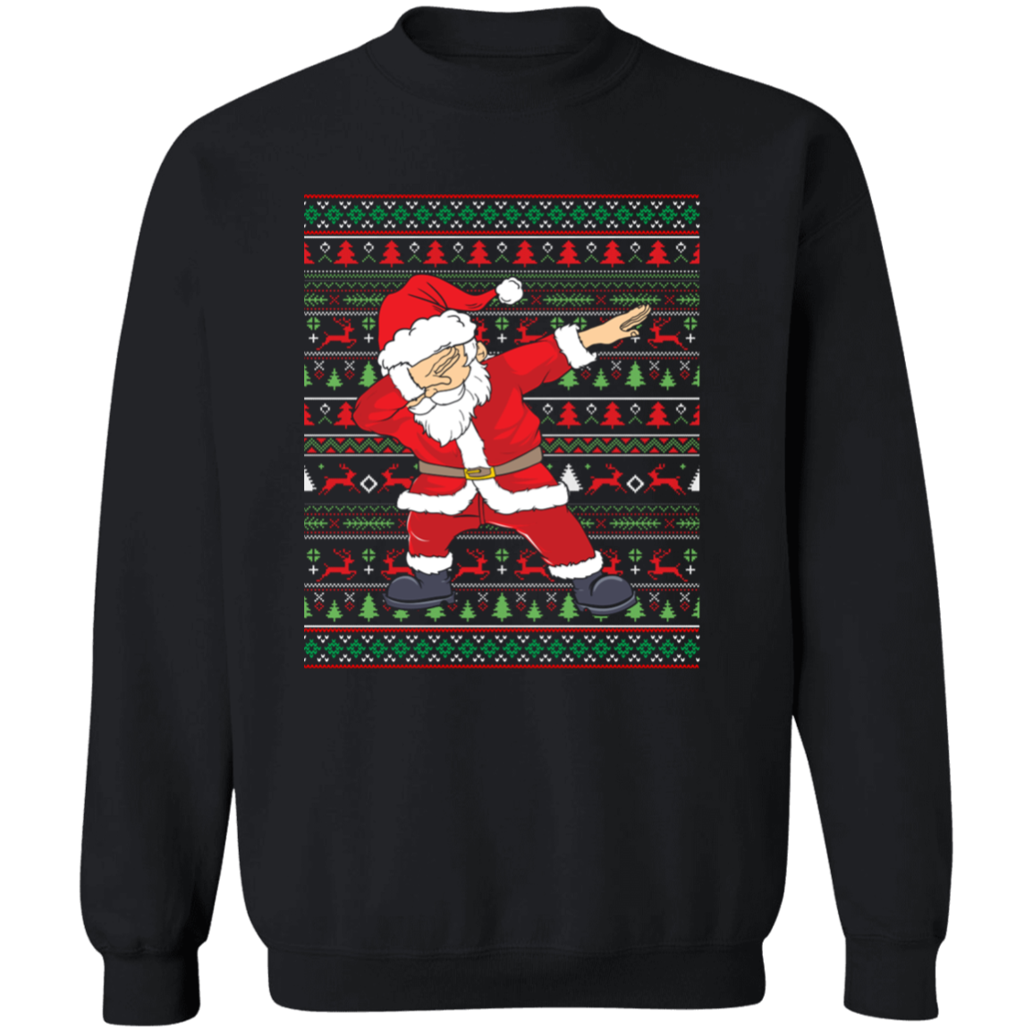 Dabbing Santa Ugly Christmas Sweater Crewneck Pullover Sweatshirt