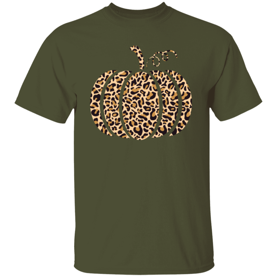 Leopard-Print Pumpkin Cute Fall T-Shirt