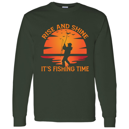 Rise & Shine - It's Fishing Time T-Shirt & Long-Sleeve T-Shirt