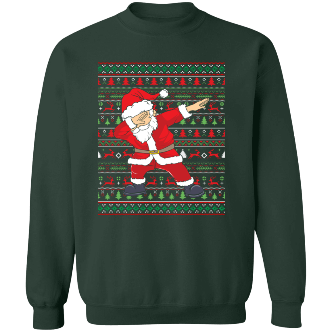 Dabbing Santa Ugly Christmas Sweater Crewneck Pullover Sweatshirt