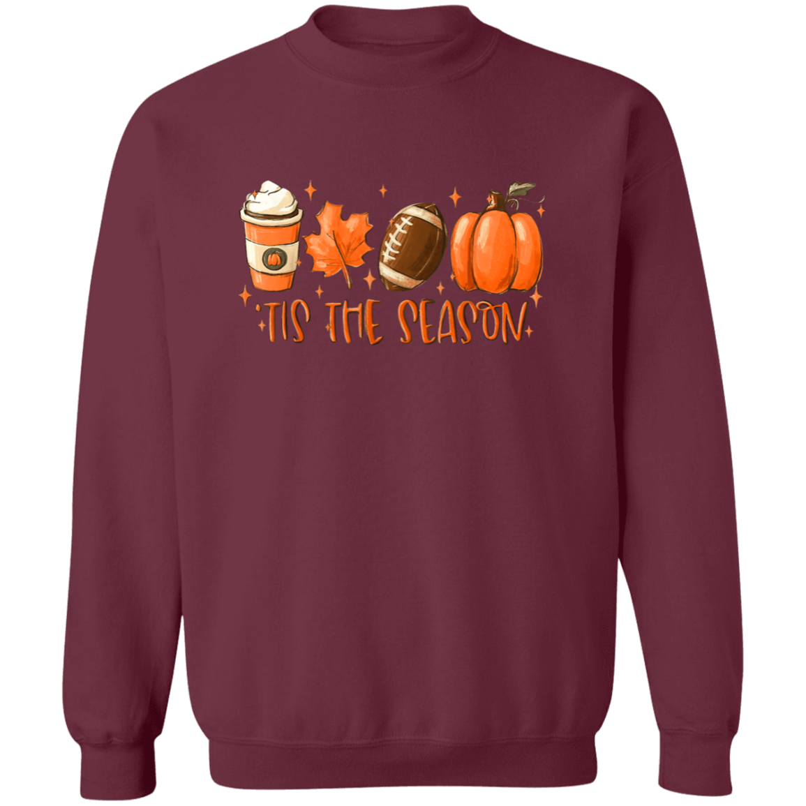 Tis The Season Fall-Themed Crewneck Pullover Sweatshirt