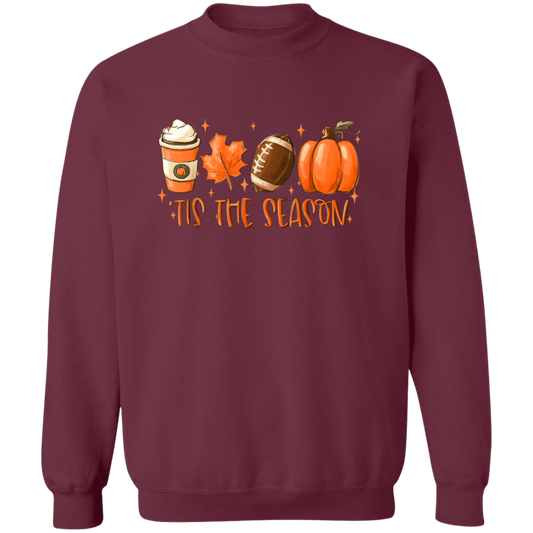 Tis The Season Fall-Themed Crewneck Pullover Sweatshirt