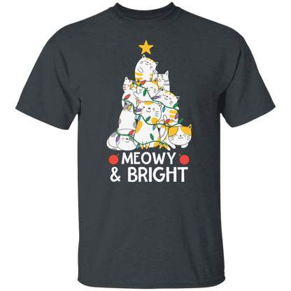 Meowy & Bright Cat Christmas Tree T-Shirt