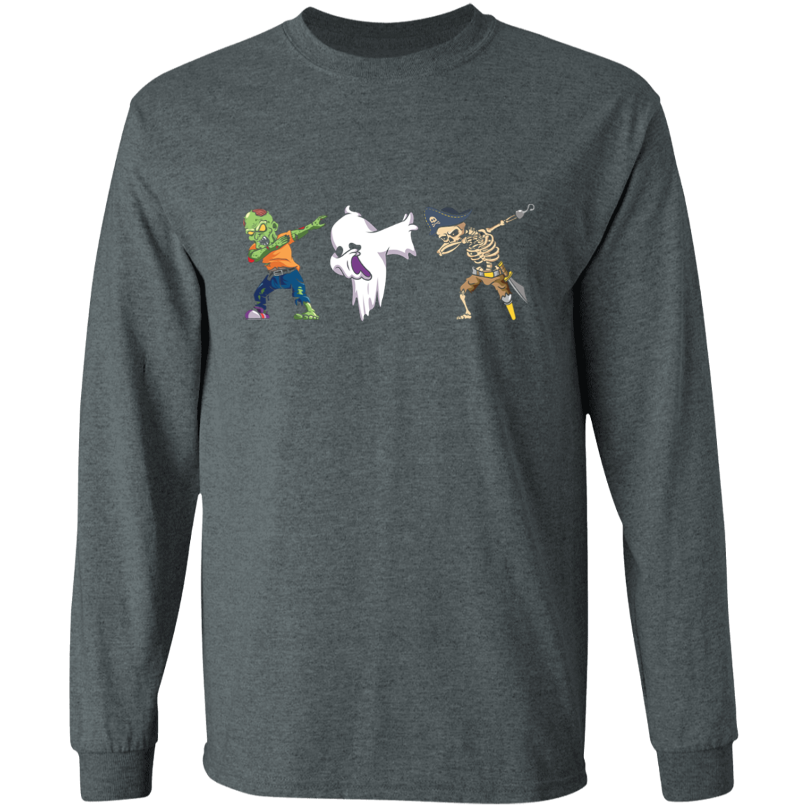 Halloween Dabbing  Zombie, Ghost, & Skeleton LS T-Shirt