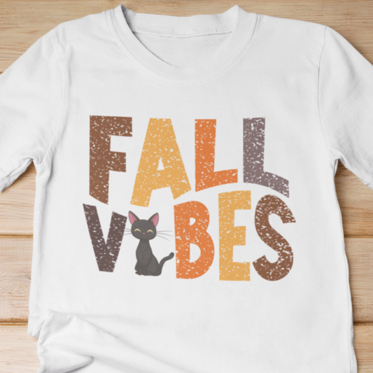 Fall Vibes Black Cat T-Shirt