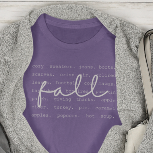 Fall Words Cute Thanksgiving Graphic T-Shirt