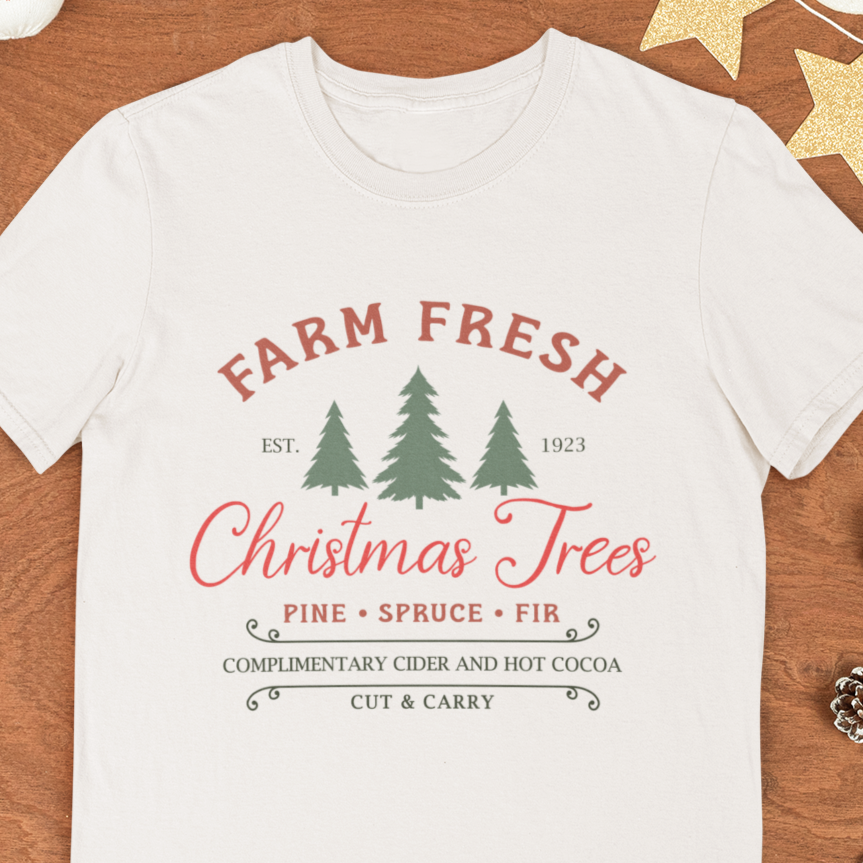 Farm Fresh Christmas Trees Holiday Graphic TShirt