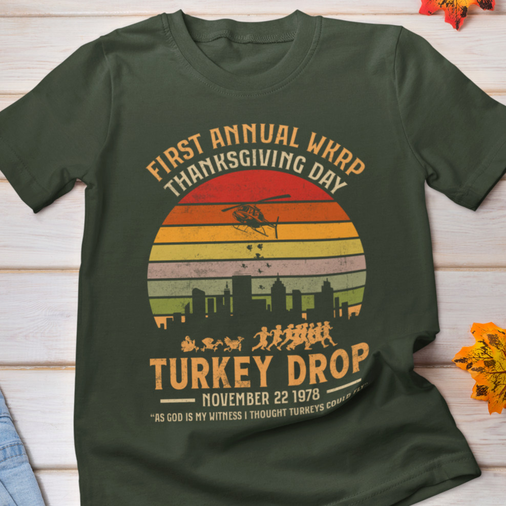 First Annual WKRP Thanksgiving Day Turkey Drop Funny T-Shirt