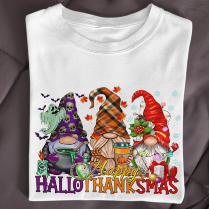 HalloThanksMas Gnomes T-Shirt