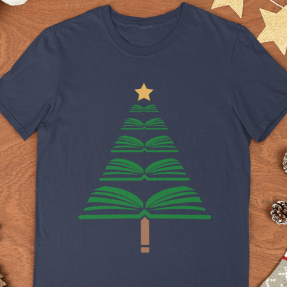 Merry Christmas Book Tree T-Shirt