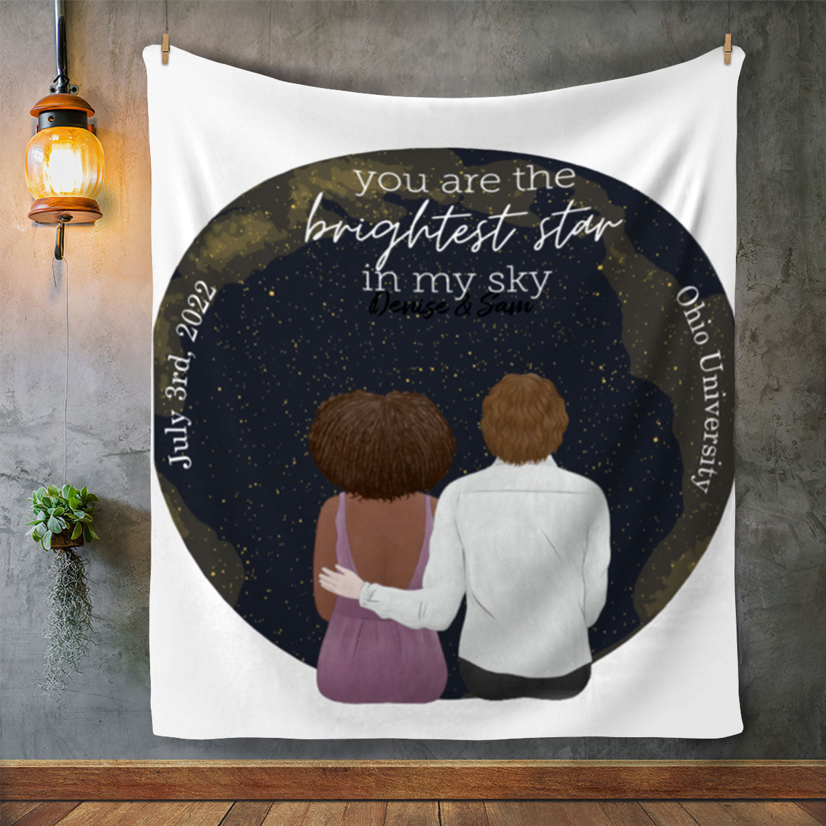 A Love Story Written in the Stars - Personalized Premium Blanket with Star Map