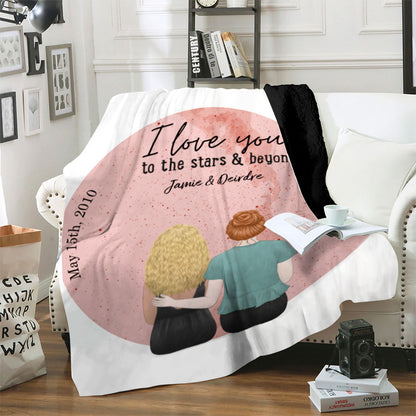 A Love Story Written in the Stars - Personalized Premium Blanket with Star Map