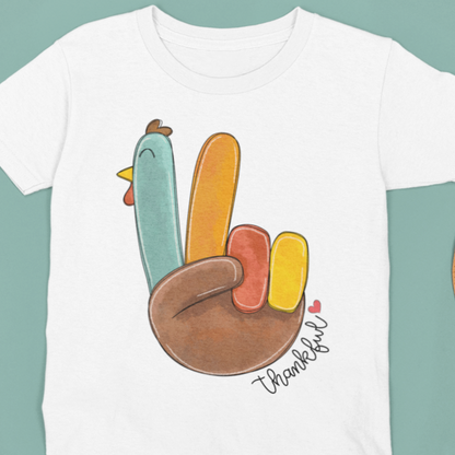 Peace Sign Turkey Thanksgiving T-Shirt