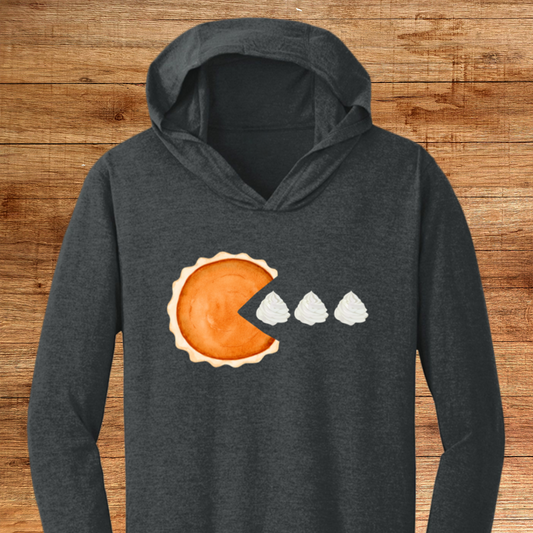 Pumpkin Pie Pacman LS Thanksgiving  Triblend T-Shirt Hoodie