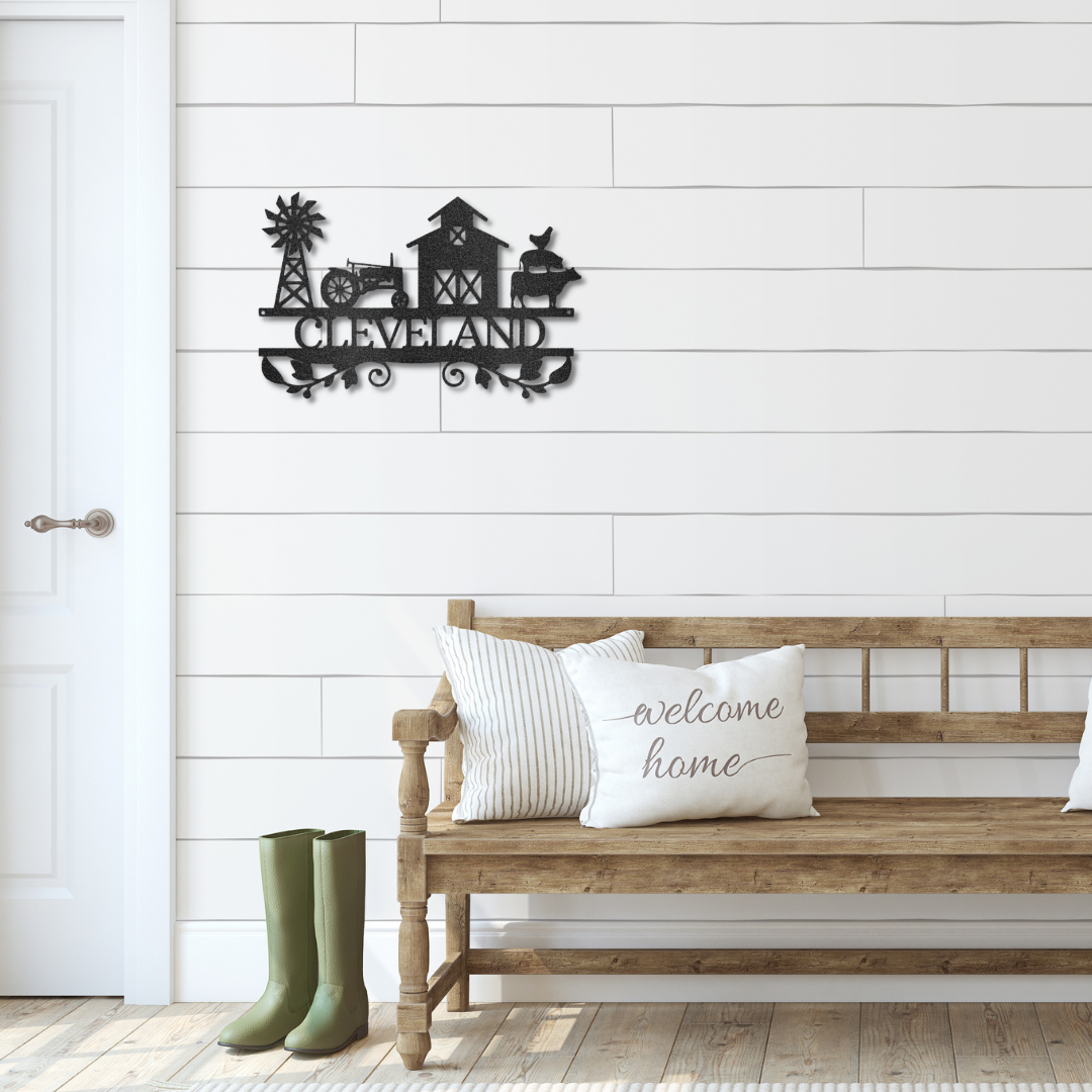 Farm Life Personalized Name Steel Sign