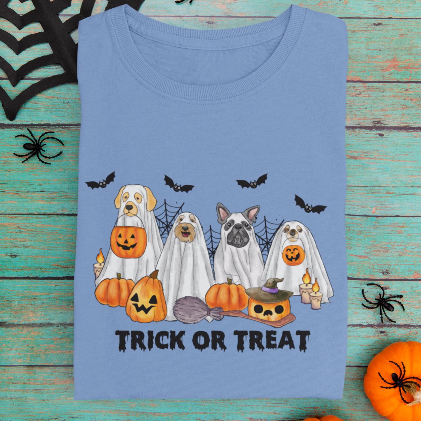 Trick or Treat Ghost Dogs Halloween T-Shirt