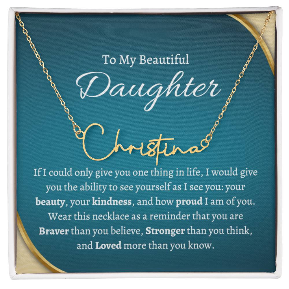 To My Daughter - You Are Loved More Than You Know - Personalized Name  Necklace