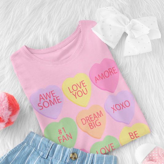 Candy Hearts Mommy & Me Valentine's Day T-Shirts - Toddler, Youth, & Adult