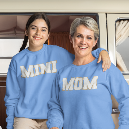 Nana, Mommy, & Me Shirts - White Faux Chenille Glitter Patches Matching Family Sweatshirts