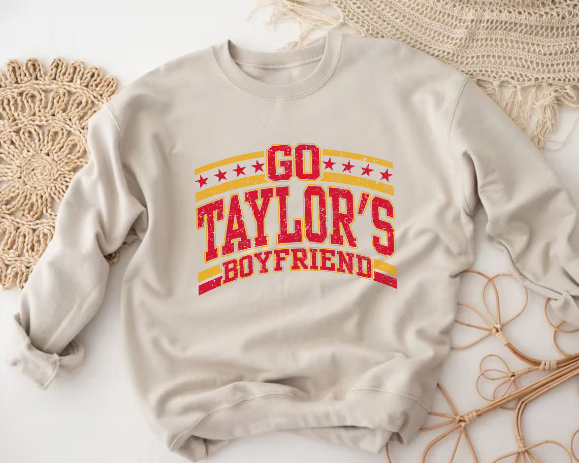 Go Taylor's Boyfriend Football T-Shirt & Crewneck Sweatshirt