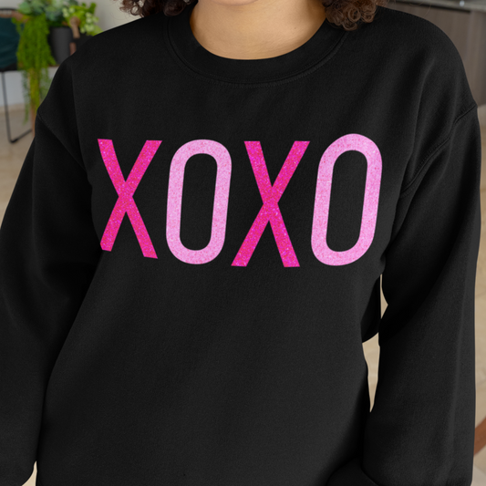 XOXO Glitter Valentine's Day Mommy & Me Collection - Adult, Youth, Toddler, & Infant T-Shirts & Sweatshirts