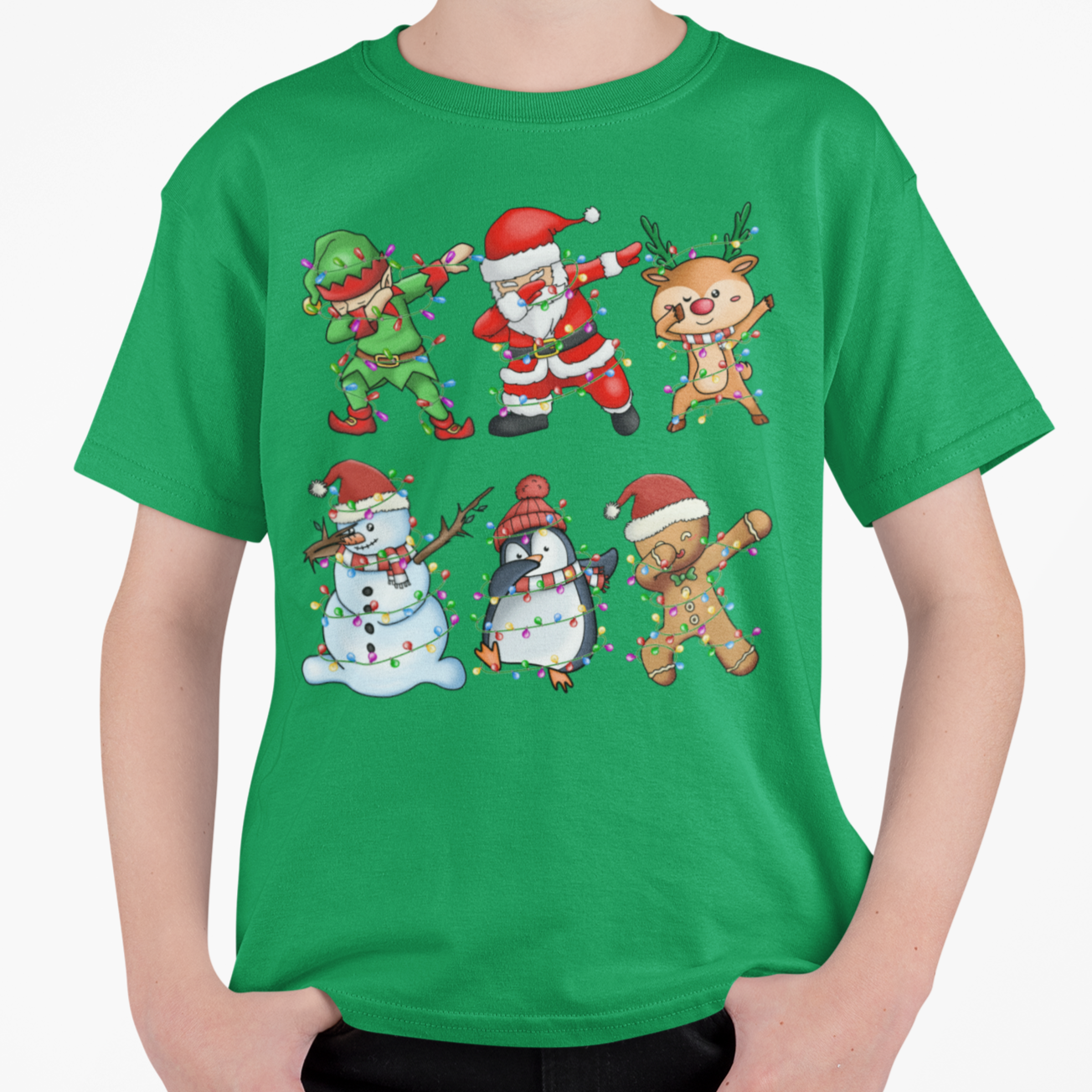 Dabbing Christmas Friends: Elf, Santa, Rudolph, Frosty+ Youth T-Shirt